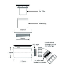 90mm Chrome Shower Waste