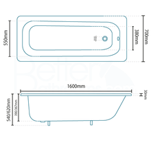 STEEL 1600/1700 x 700 Bath